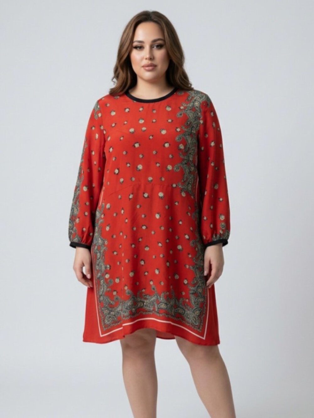 ZARA RED BANDANA SCARF DRESS